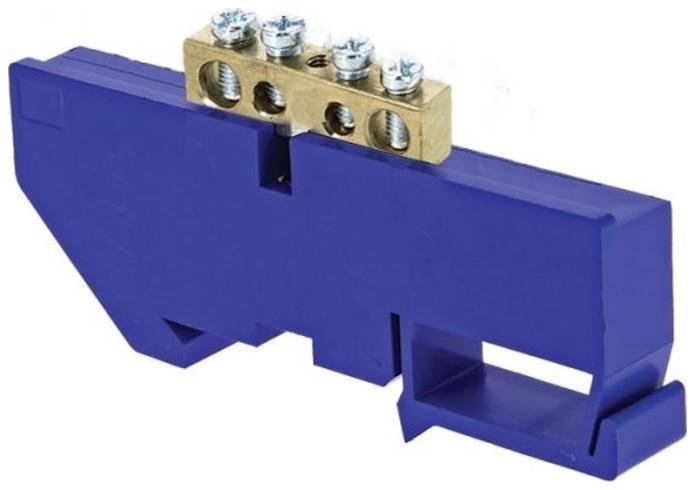 EKF sn0-63-04-d Шина нулевая N 6х9 4 отвер. латунь син. изолятор на DIN-рейку PROxima