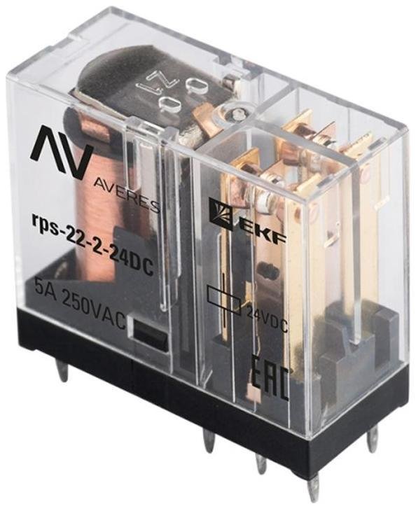 EKF rps-22-2-24DC Реле промежуточное РП slim 22/2 5А 24В DC AVERES