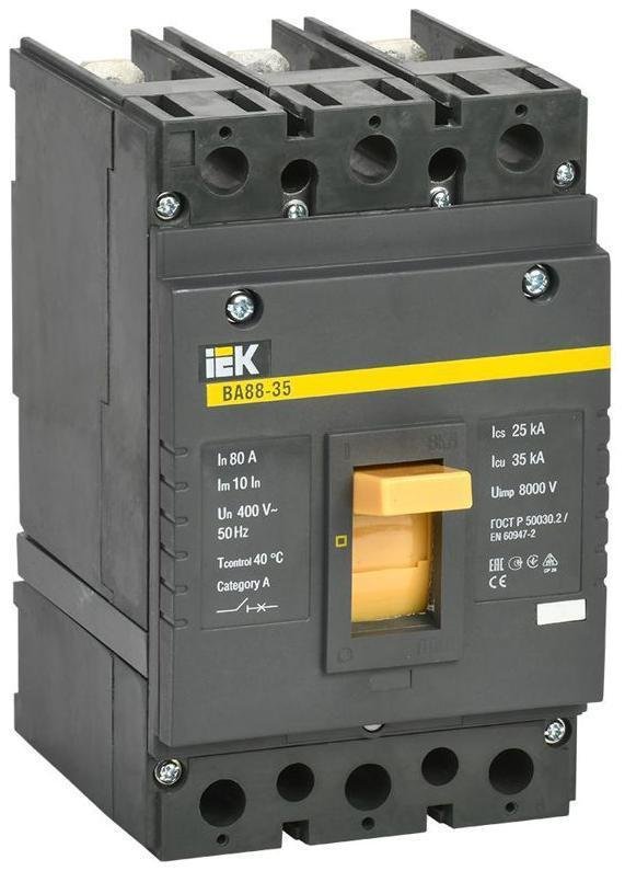 IEK SVA30-3-0080;SVA30-3-0080-R Выключатель автоматический 3п 80А 35кА ВА 88-35 KARAT SVA30-3-0080