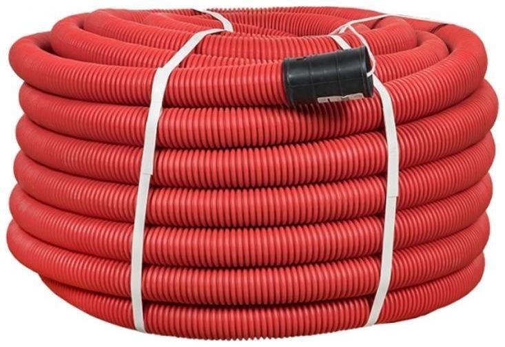 EKF tg2st-50-50m Труба гофрированная двустенная ПНД d 50 с зондом (50 м) красная PROxima [в упаковке 50, цена за 1 м]