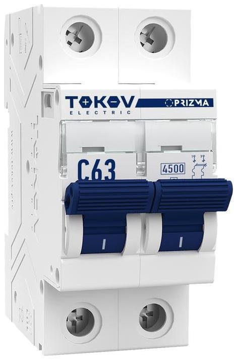 TOKOV electric TKE-PZ45-MCBI-2-63-C Выключатель автоматический модульный 2п C 63А 4.5кА PRIZMA