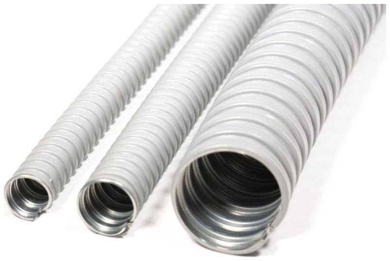 ГОФРОМАТИК zeta41911 Металлорукав в ПВХ изоляции МРПИ НГ 15 d15мм без протяжки сер. (уп.50м)