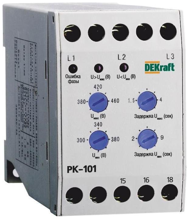 DEKraft 23300DEK Реле контроля фаз РК-101 380В тип 01