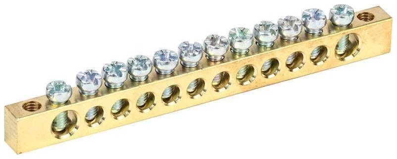 IEK YNN11-12-100 Шина PEN "земля-ноль" 6х9мм 12/2 (12групп/крепеж по краям)