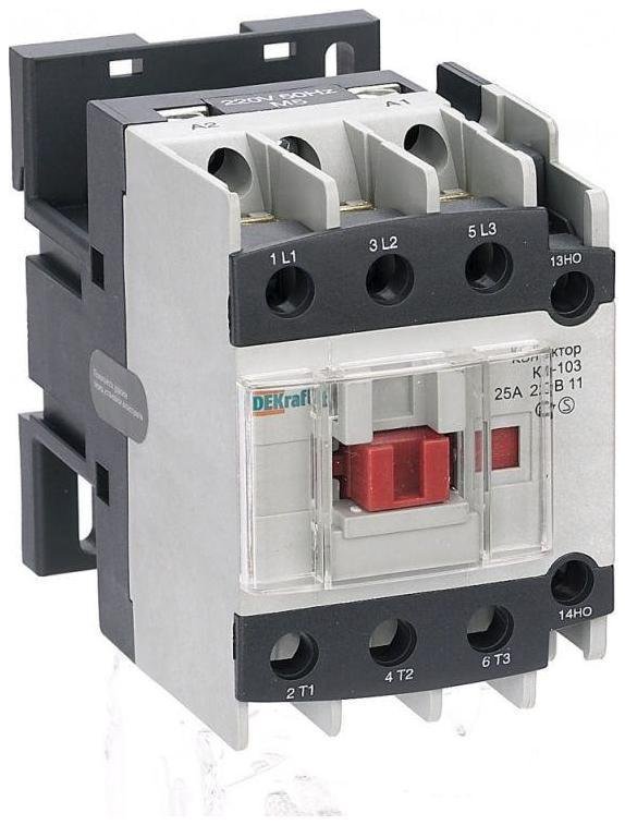 DEKraft 22118DEK Контактор КМ-103 25А кат. 220В AC 1НО+1НЗ AC-3