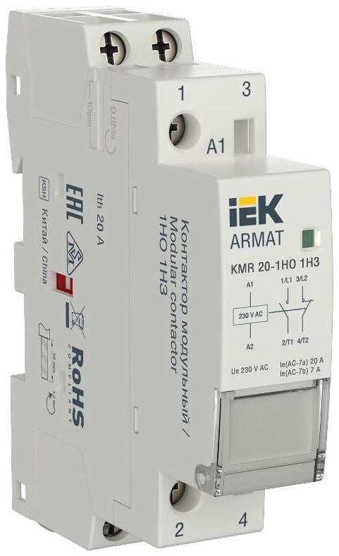 IEK AR-KMR10-020-11-230 Контактор модульный KMR 20А 230В AC 1НО 1НЗ ARMAT