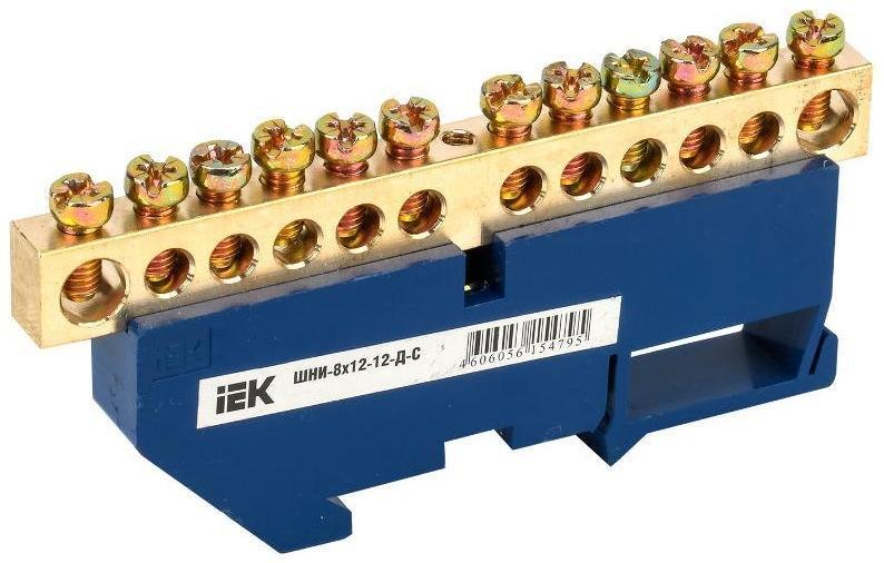 IEK YNN10-812-12D-K07 Шина нулевая на DIN-изол. ШНИ 8х12-12-Д-С