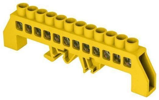 EKF sn0-125-12-dpe Шина нулевая PE 8х12 12 отвер. латунь желт. нейлоновый корпус комбинированный PROxima