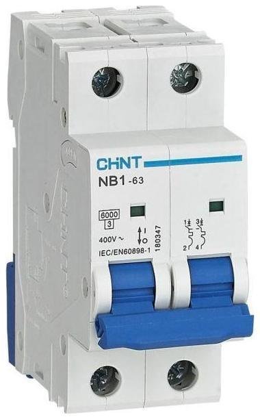 CHINT 179664 Выключатель автоматический модульный 2п C 4А 6кА NB1-63 (R)