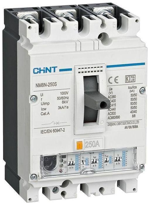 CHINT 271335 Выключатель автоматический 3п 250А 50кА NM8N-250S EN с электрон. расцеп. (R)