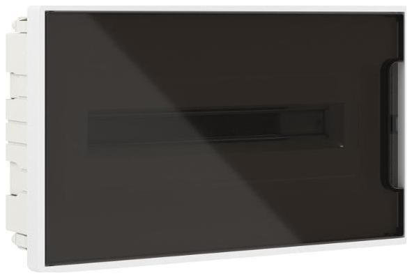 DKC F18B1WD Щиток встраиваемый FRAME 18мод с тонированной дверцей с 2 шинами PEN на 8 и 10 отверст. бел