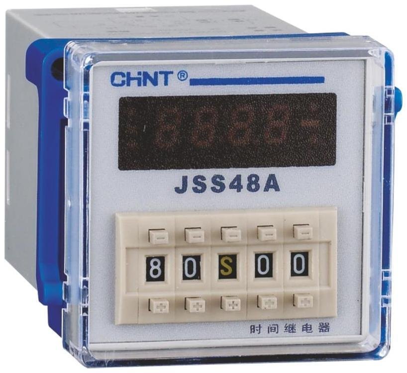 CHINT 300084 Реле времени JSS48A 8-контактный одно групповой переключатель многодиапазонной задержки питания AC/DC100V"240V