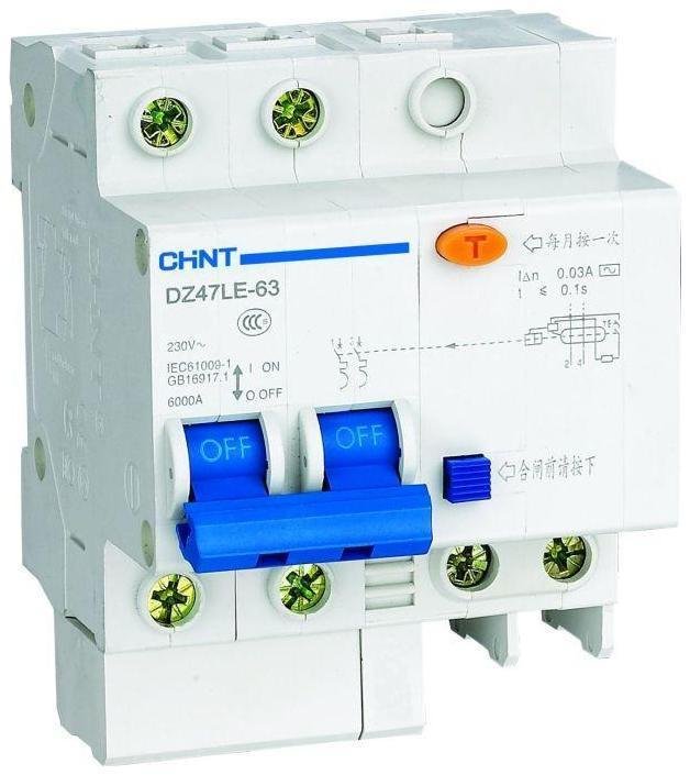 CHINT 199657 Выключатель автоматический дифференциального тока 2п C 40А 30мА тип AC 6кА DZ47LE-63
