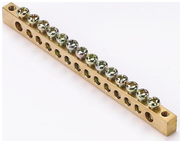 DEKraft 32004DEK Шина нулевая 14 групп/крепеж по краям 6х9мм