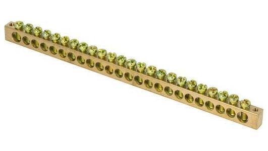 EKF sn0-125-24-k Шина PEN "ноль-земля" 8х12 24 отвер. латунь крепеж по краям PROxima