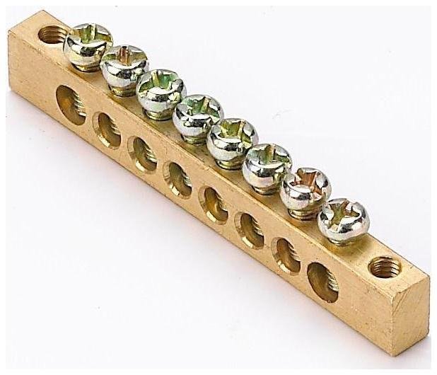 DEKraft 32002DEK Шина нулевая 8 групп/крепеж по краям 6х9мм