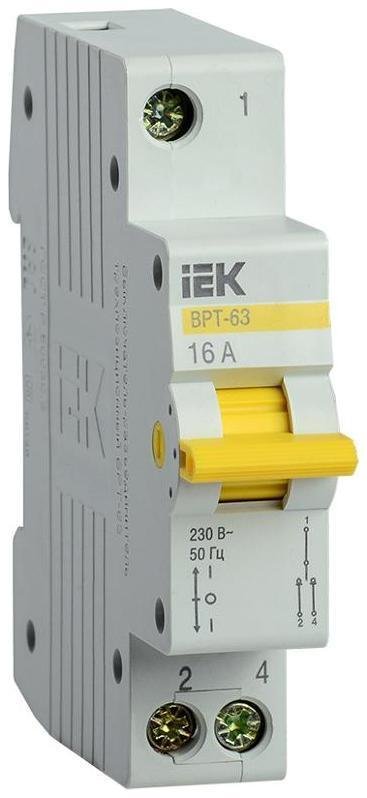 IEK MPR10-1-016 Выключатель-разъединитель трехпозиционный 1п ВРТ-63 16А KARAT