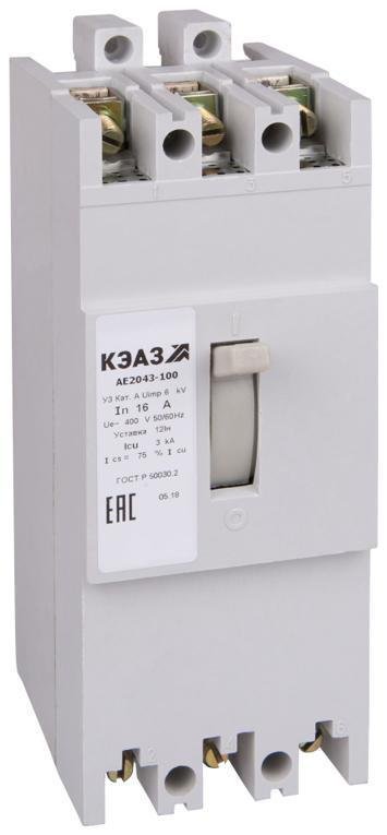 КЭАЗ 104224 Выключатель автоматический 25А 12Iн АЕ2046-100 У3 400В AC