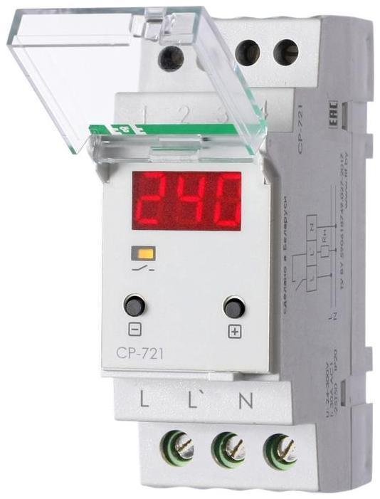 Евроавтоматика F&F EA04.009.003 Реле напряжения CP-721 (50-450В 30А 2 модуля IP20 монтаж на DIN-рейке)(аналог УЗМ) F&F