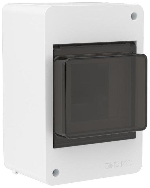 DKC F04W0WD Щиток настенный 4мод. с тонированной дверцей бел