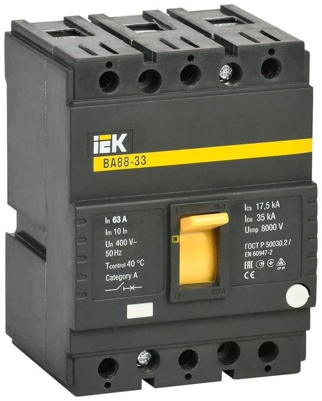 IEK SVA20-3-0063;SVA20-3-0063-R Выключатель автоматический 3п 63А 35кА ВА 88-33 KARAT SVA20-3-0063