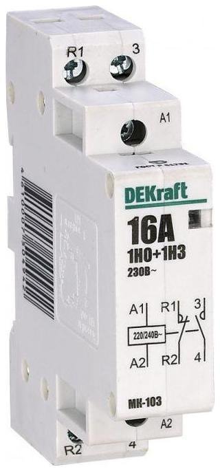 DEKraft 18051DEK Контактор модульный МК-103 1НО+1НЗ 16А 230В