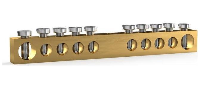 TOKOV electric TKE-BCB-69-10-N/PEN Шина PEN "земля-ноль" 6х9мм 10 отвер. латунь