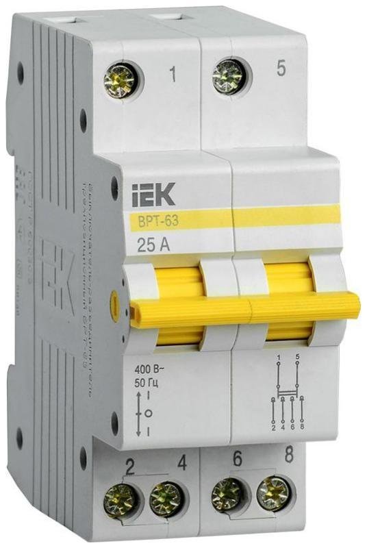 IEK MPR10-2-025 Выключатель-разъединитель трехпозиционный 2п ВРТ-63 25А KARAT