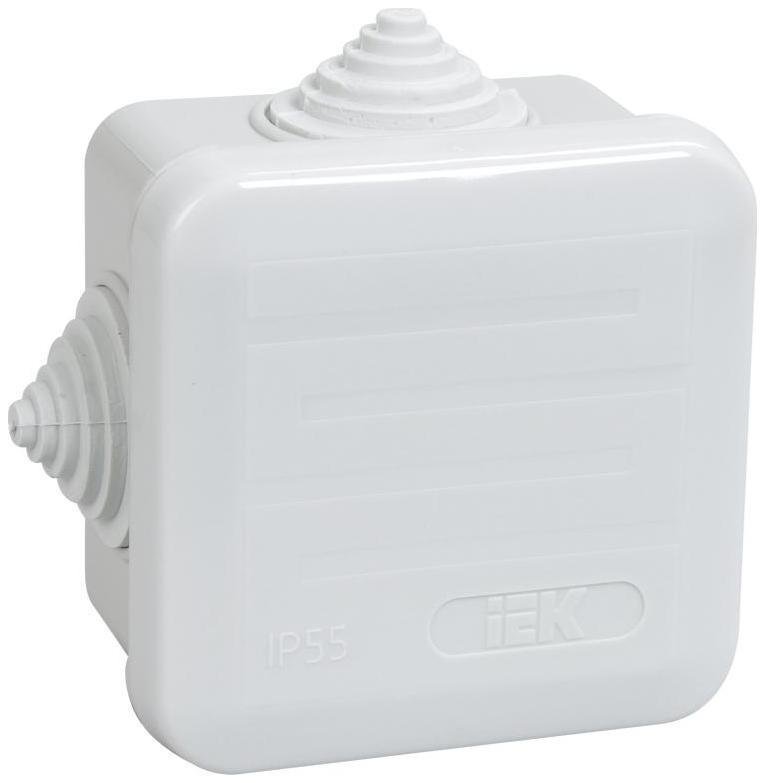 IEK UKOZ11-070-070-040-K41-44 Коробка распаячная ОП 70х70х40 IP44 КМ41236 (4 гермоввода)