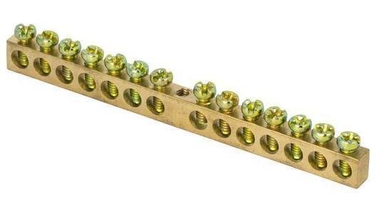 EKF sn0-63-14 Шина PEN "ноль-земля" 6х9 14 отвер. латунь крепеж по центру PROxima