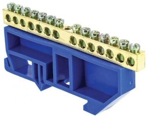 EKF sn0-63-14-d Шина нулевая N 6х9 14 отвер. латунь син. изолятор на DIN-рейку PROxima