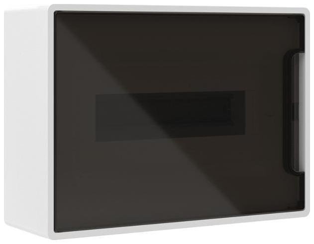 DKC F12W1WD Щиток настенный 12мод. FRAME с тонированной дверцей с 2 шин PEN на 8+6 отверст. бел