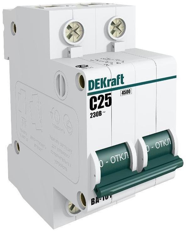 DEKraft 11070DEK Выключатель автоматический модульный 2п C 40А 4.5кА ВА-101
