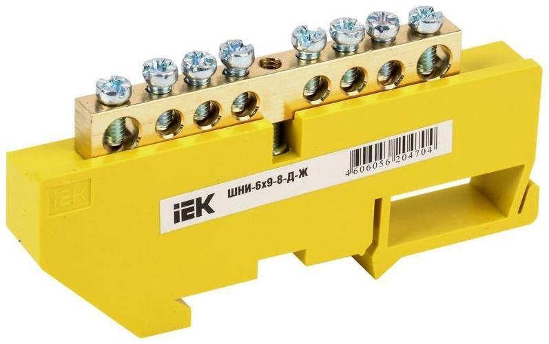 IEK YNN10-69-8D-K05 Шина PE "земля" на DIN-изол. ШНИ-6х9-8-Д-Ж