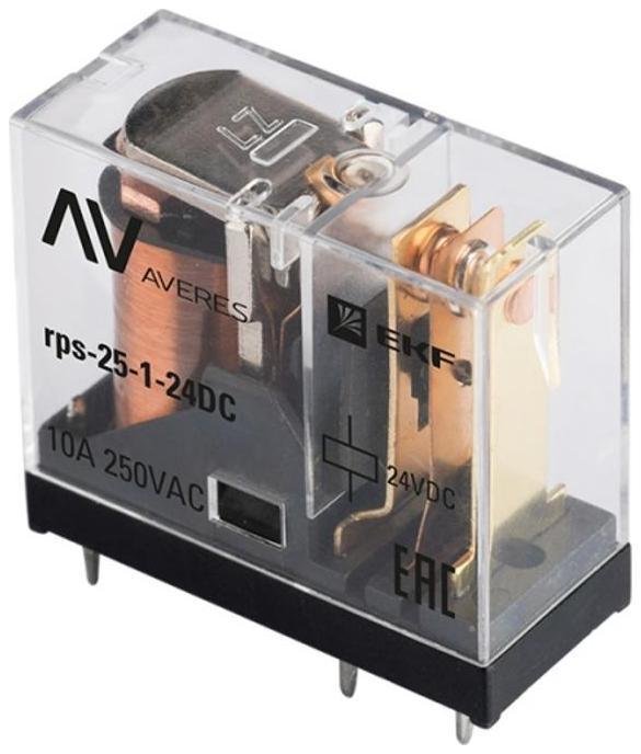 EKF rps-25-1-24DC Реле промежуточное РП slim 25/1 10A 24В DC AVERES