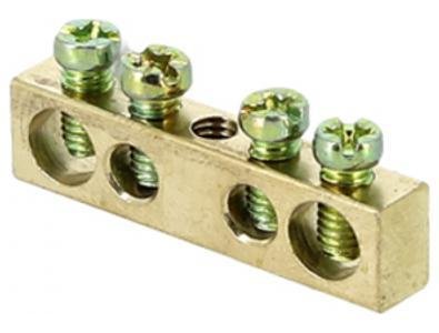 EKF sn0-63-04 Шина PEN "ноль-земля" 6х9 4 отвер. латунь крепеж по центру PROxima