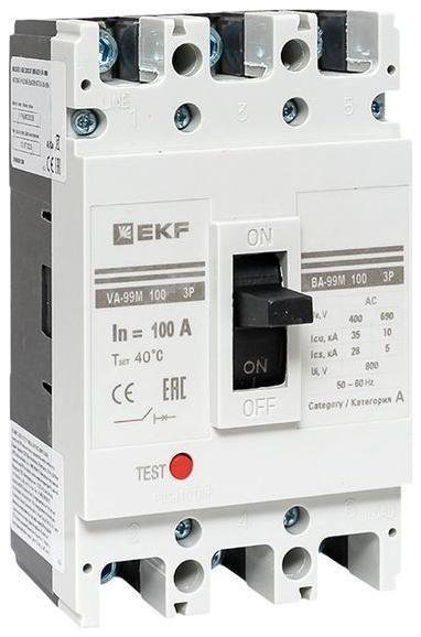 EKF mccb99-100-100m Выключатель автоматический 3п 100/100А 35кА ВА-99М PROxima