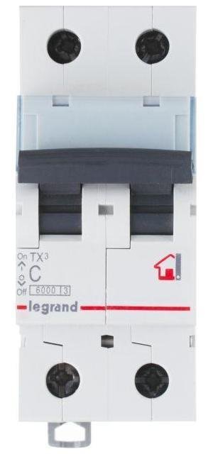 Legrand 404040 Выключатель автоматический модульный 2п C 10А 6кА TX3 6000 2мод. 230/400В Leg