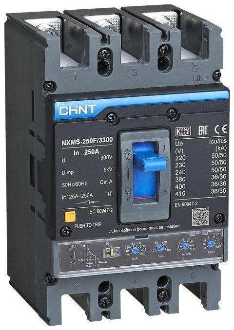 CHINT 264755 Выключатель автоматический 3п 250А 36кА NXMS-250F с электрон. расцеп. (R)