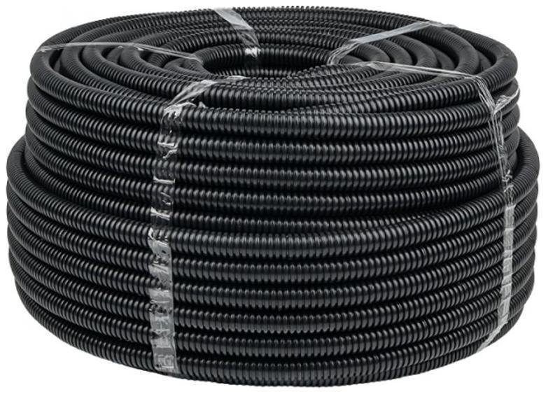 EKF FRHF-20 Труба гофрированная d20мм с протяжкой безгалоген. трудногорючая (FRHF) черн. (уп.100м) Plast