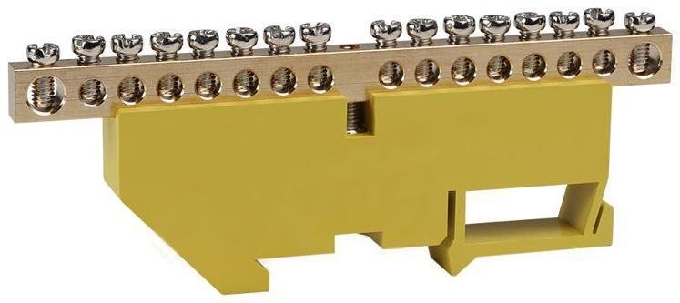 КЭАЗ 277843 Шина нулевая с изолятором OptiKit BB-D-PE-DIN-16-6х9 желт