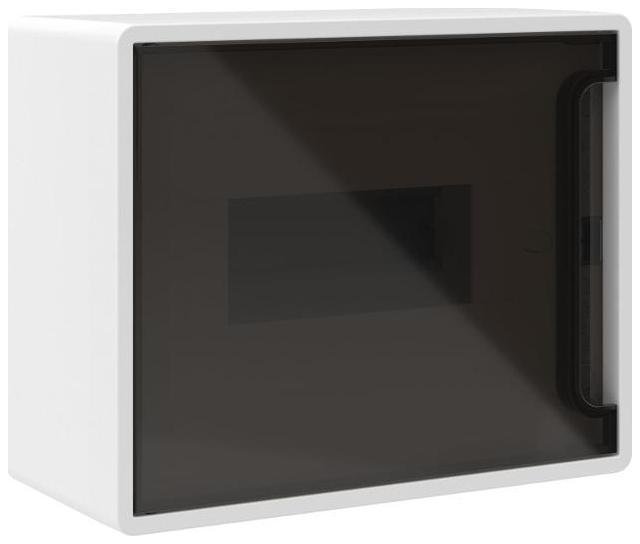 DKC F08W1WD Щиток 8 мод. настенный FRAME с тонированной дверцей с 2 шинами PEN на 6 и 8 отв. бел