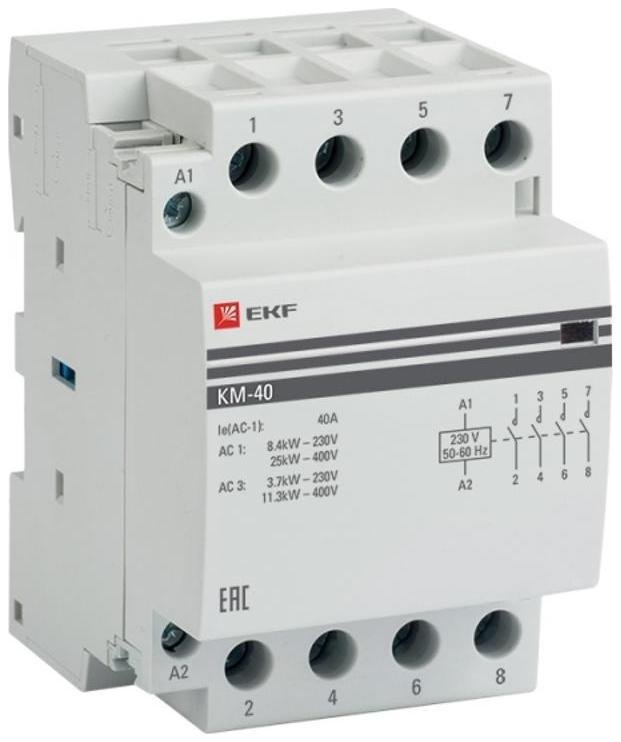 EKF km-3-40-40 Контактор модульный КМ 40А 4NО (3 мод.)