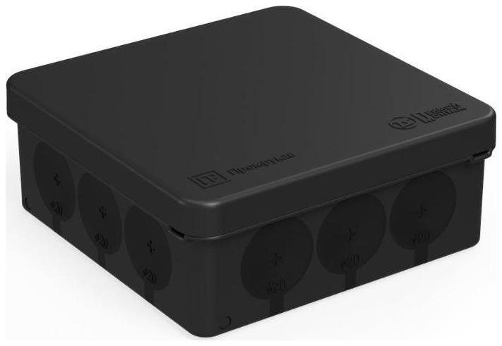 Промрукав 60-0303-9005 Коробка распределительная ОП 100х100х40 для прямого монтажа двухкомпонентн. безгалогенная (HF) 12 вводов IP66 черн