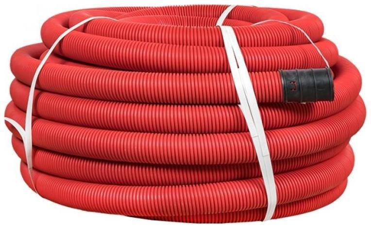 EKF tg2st-63-50m Труба гофрированная двустенная ПНД d 63 с зондом (50 м) красная PROxima [в упаковке 50, цена за 1 м]