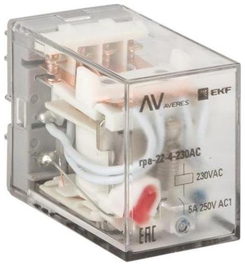 EKF rpa-22-4-230AC Реле промежуточное RPA 22/4 5А 230В AC AVERES