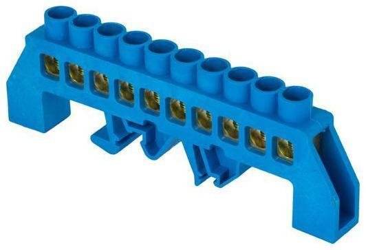 EKF sn0-63-10-dn Шина нулевая N 6х9 10 отвер. латунь син. нейлоновый корпус комбинированный PROxima