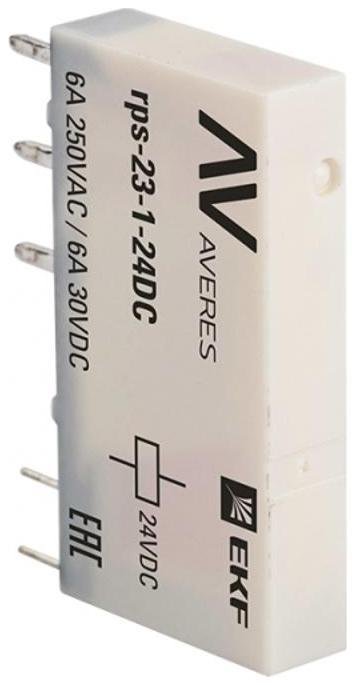 EKF rps-23-1-24DC Реле промежуточное РП slim 23/1 6А 24В DC AVERES