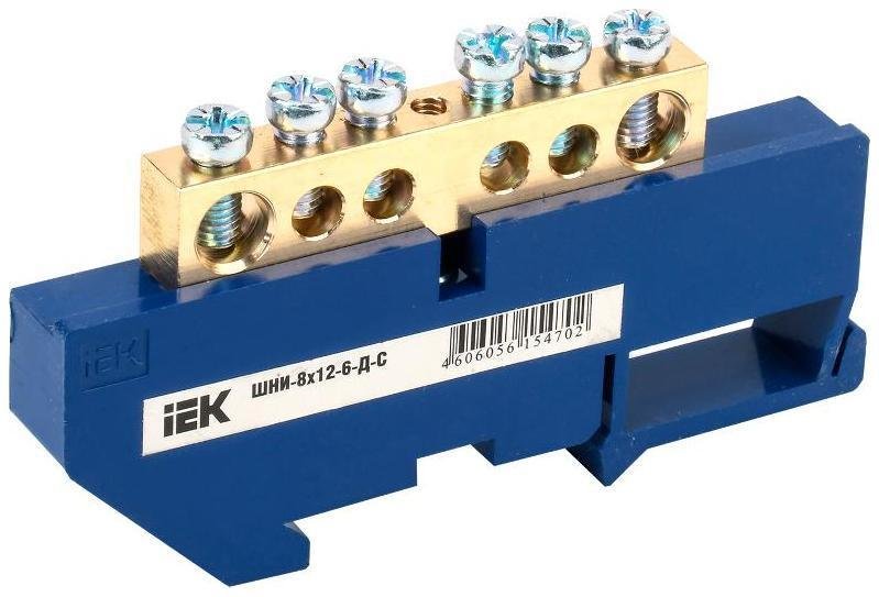 IEK YNN10-812-6D-K07 Шина нулевая на DIN-изол. ШНИ-8х12-6-Д-С