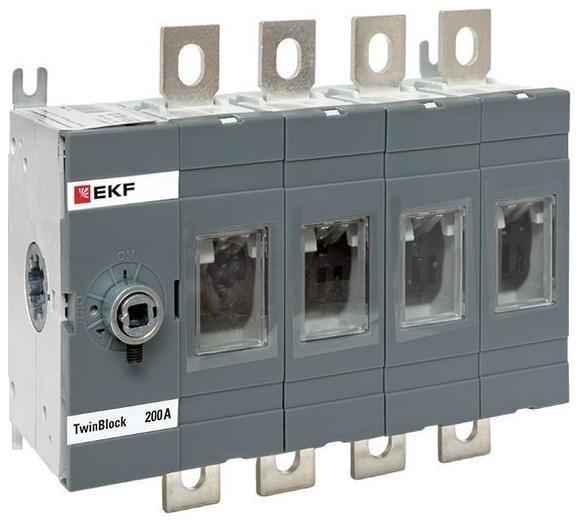 EKF tb-s-200-4p Рубильник 4п 200А без рукоятки управления TwinBlock